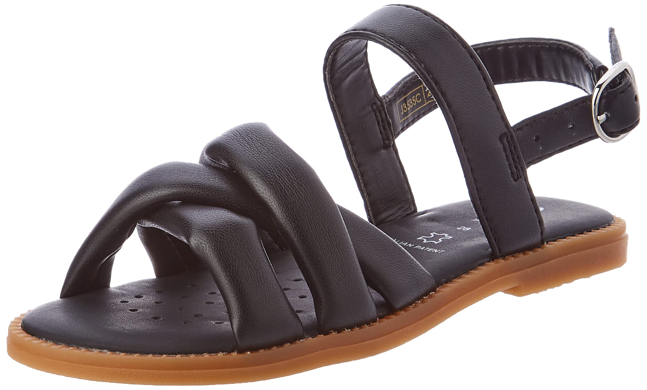 Geox Girls J Karly Girl Sandal, black, 29 EU Schmal