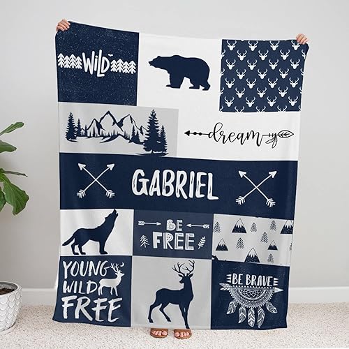 Miniatura 60 de Mantas de bebé personalizadas para niños, manta de bebé de elefante, manta de elefante bebé, manta de bebé personalizada, manta de bebé azul, mantas