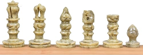 Miniatura 4 de Royal Chess Mall - Juego de piezas de ajedrez talladas a mano con piedra de jabón -incluye estuche de almacenamiento-10 tableros