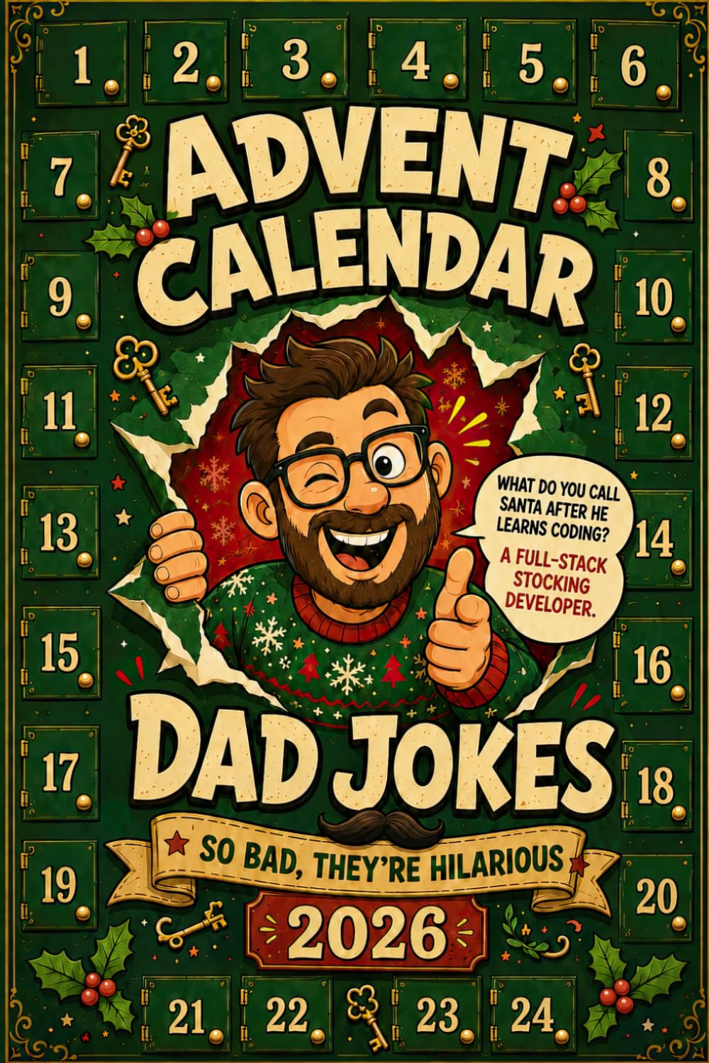 Advent Calendar 2026: 24-Day Christmas Countdown Book with Festive Puns & Classic Groaners | The Ultimate Holiday Gag Gift, Stocking Stuffers & Secret Santa Idea.