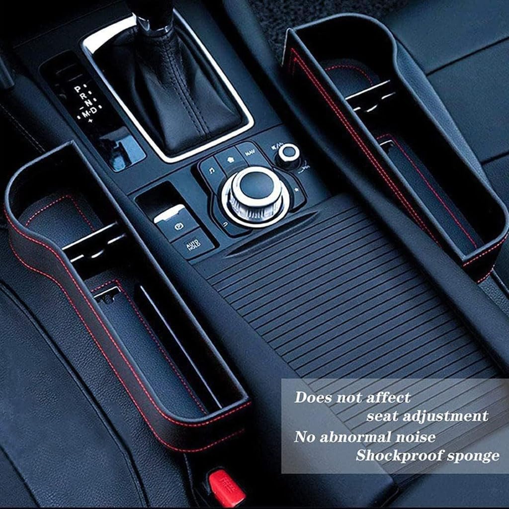 2 Stück Autositz Gap Aufbewahrungsbox Organizer für Porsche Cayenne 9PA/955 92A/958 9YA/PO536,Vordersitz-Lückenfüller Konsole Seitentaschen Zubehör,B-Beige