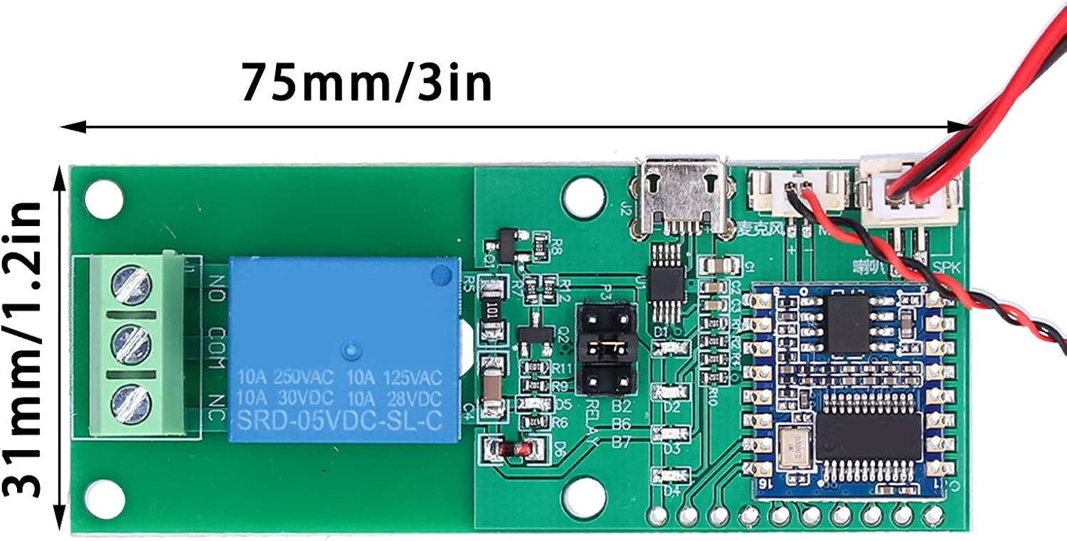 Smart Home Voice Recognition Module with Custom Wake Word & Speech Recognition Chip, 5V Voice Control Board HLK V20 image 2