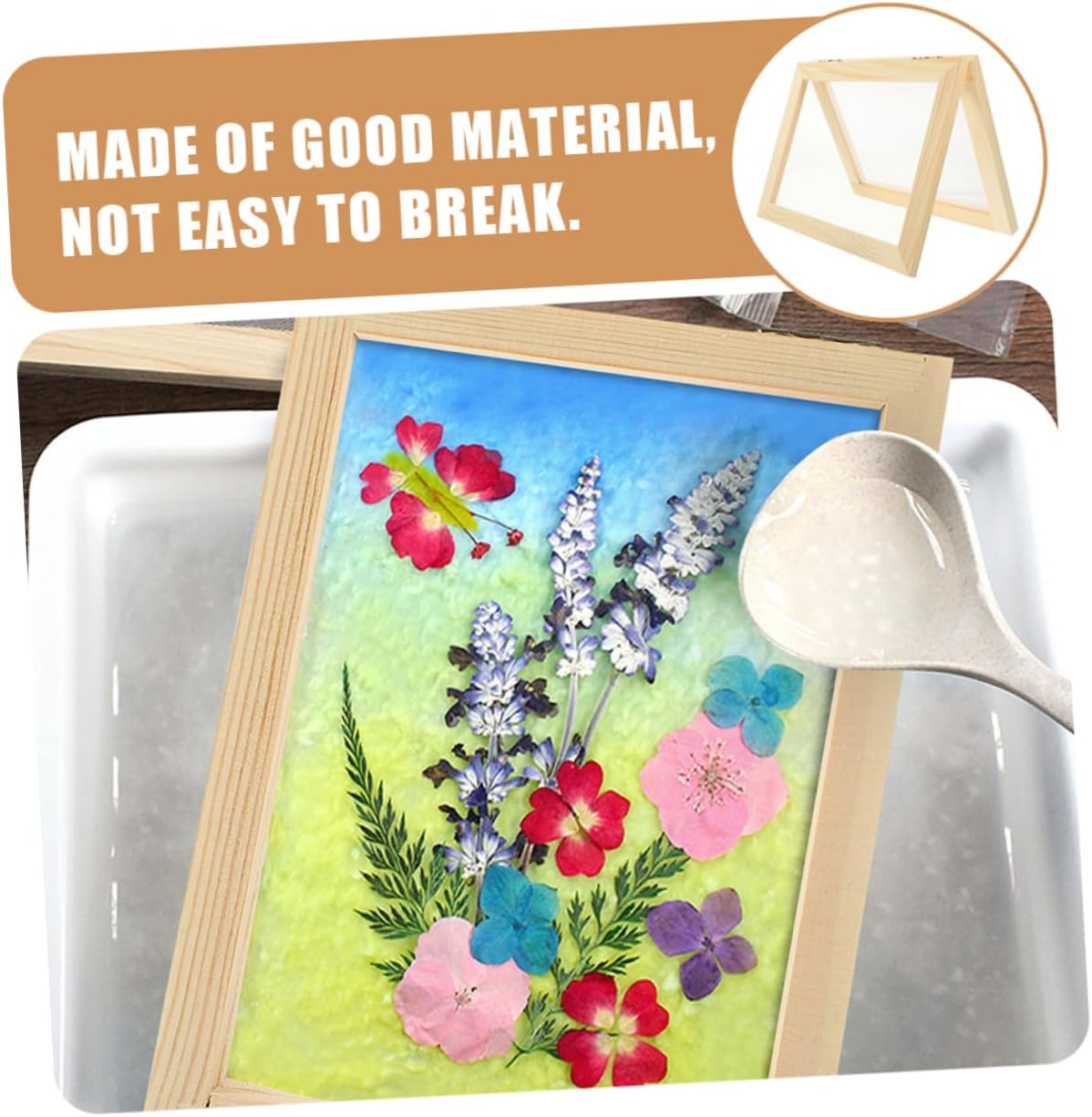 PLAFOPE DIY Paper Making Compact and Durable Wooden Frame for Handmade Paper Craft Projects