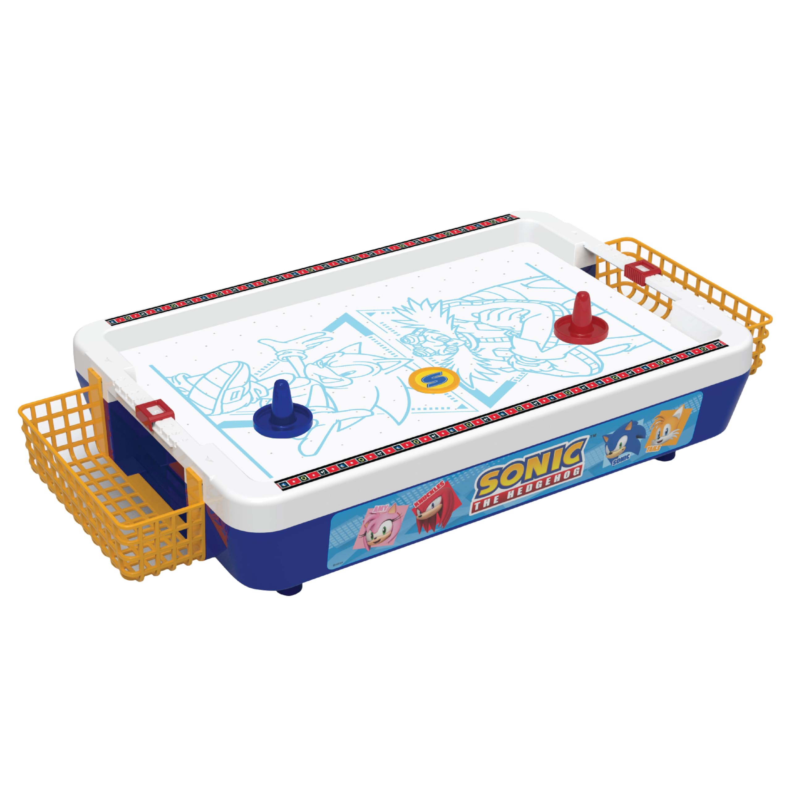 Sonic - Air Hockey Électronique - Arcade - Jeu De Table 2 Joueurs - Avec Palet Rapide - Personnages Officiels et Sons du Jeu - Format 52,6x7,8x27,8 Cm - Dès 3 Ans - Jeu Collector - Fans de Rétrogaming