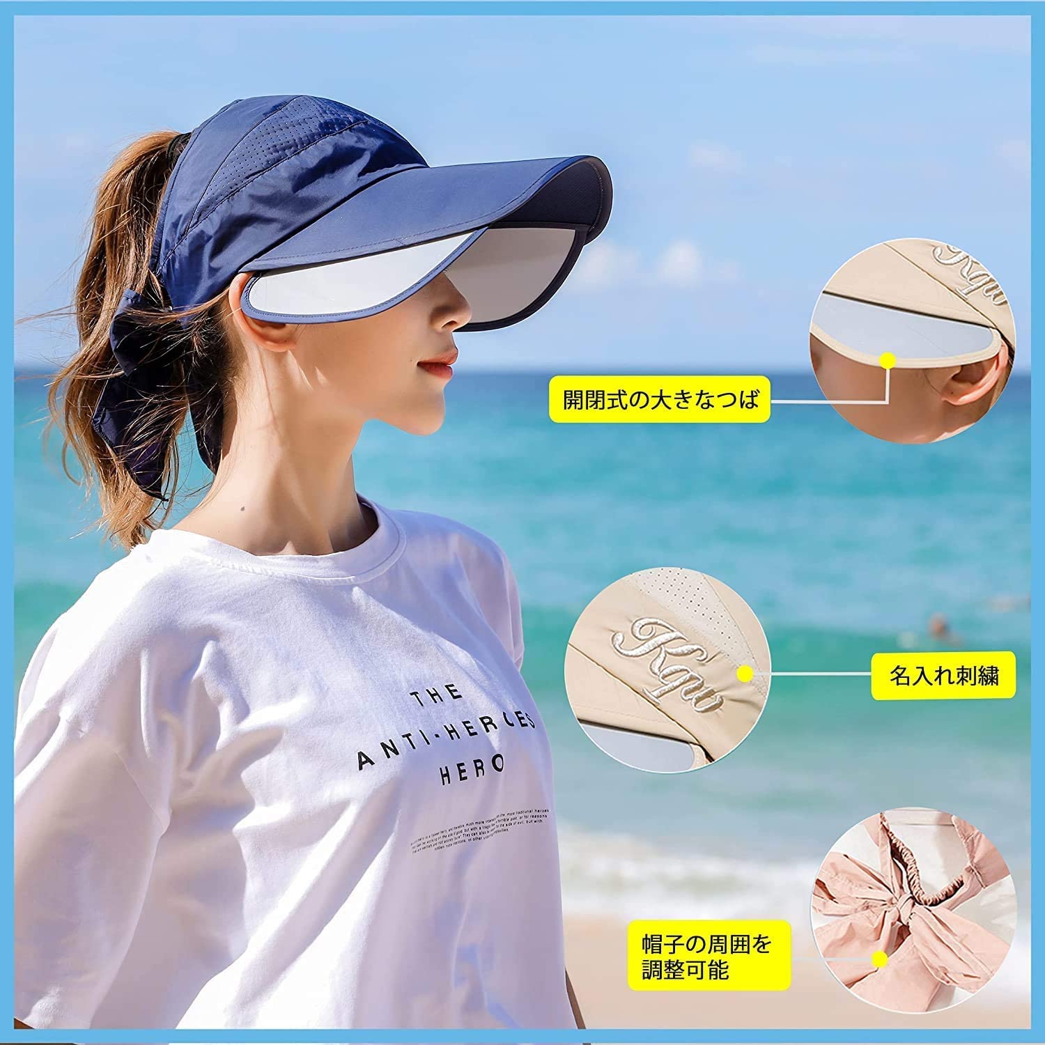 Amazon.co.jp: スポーツ サンバイザー レディース UVカット つば広