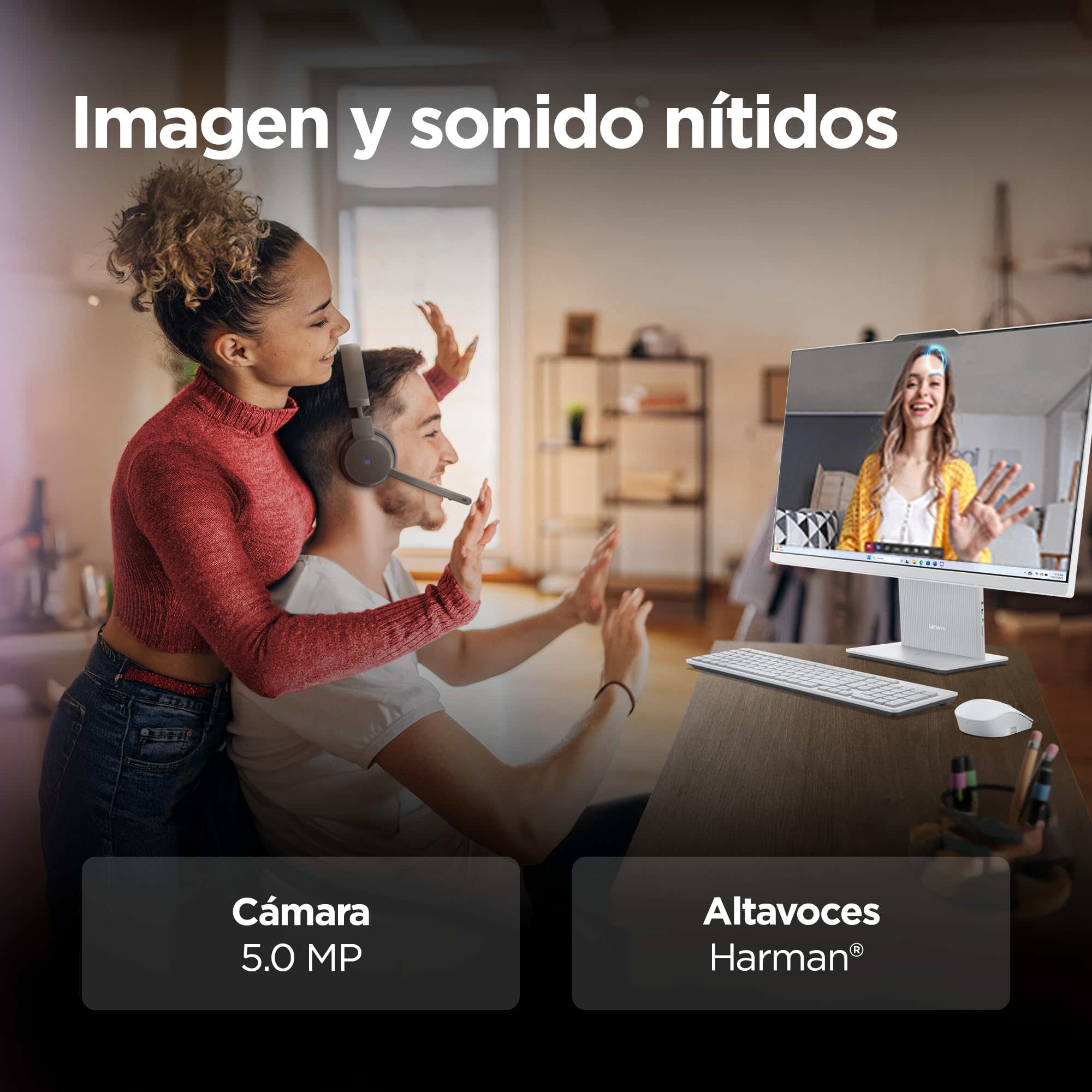Lenovo IdeaCentre AIO i Gen 9 - Ordenador de Sobremesa 27" FHD (Intel Core i7-13620H, 16 GB RAM, 1 TB SSD, Intel UHD Graphics, Wi-Fi 6, Win11 Home) Incluye Teclado QWERTY Español y Ratón - Gris Nube