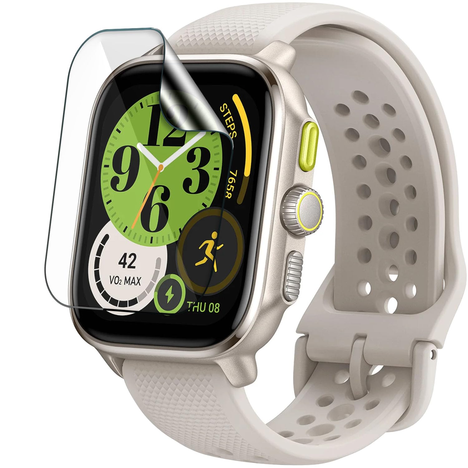 Enlinea || 3 Pcs || Screen Guard For Amazfit Cheetah (Square) Watch Screen Protector | Ultrathin 0.125mm 9H anti shock flexible Watch screen protector TPU membrane (3)