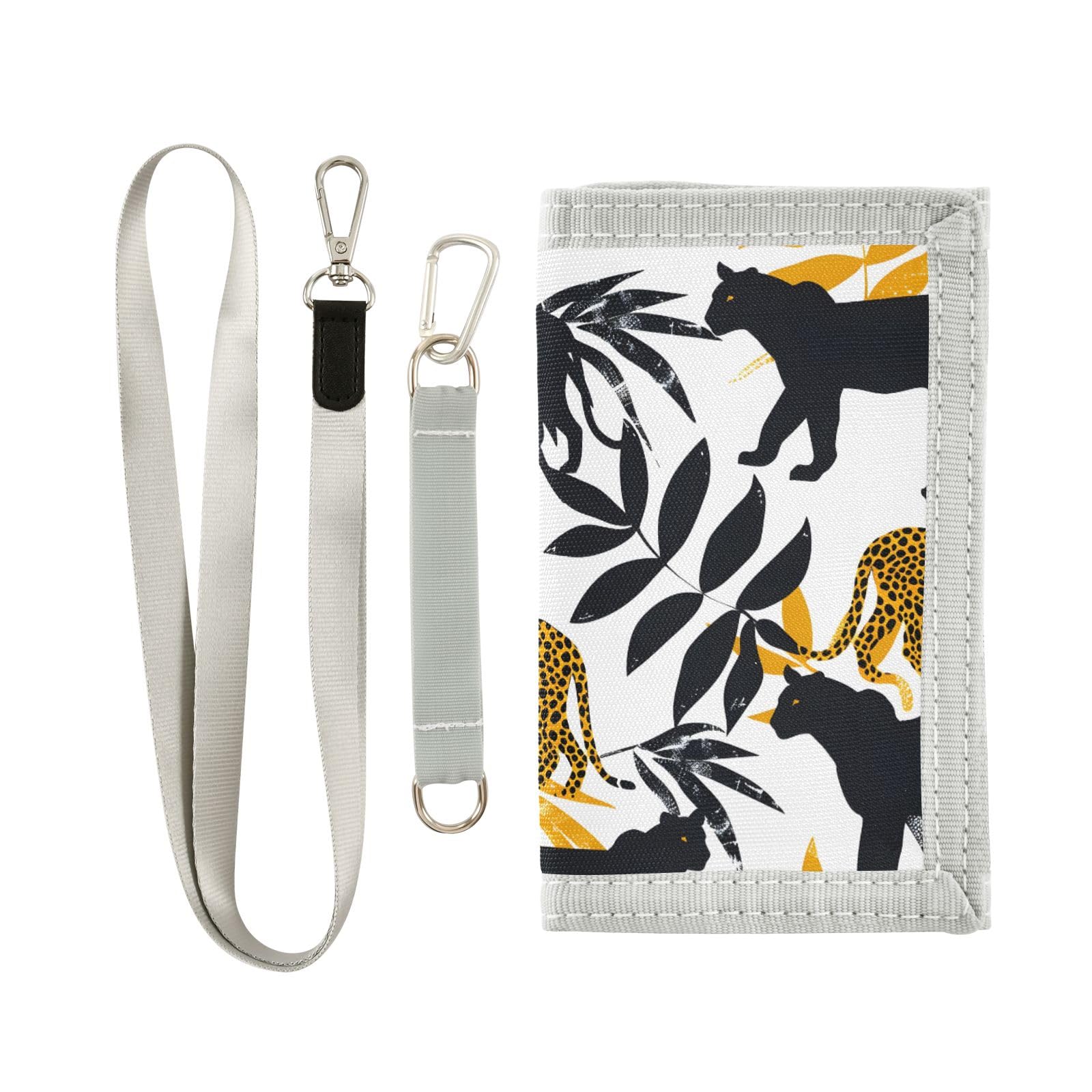 ALAZA Kids Wallets for Boys Girls Toddler Trifold Wallet Children Small Leopards Cheetah Panther with Zipper Coin Pocket