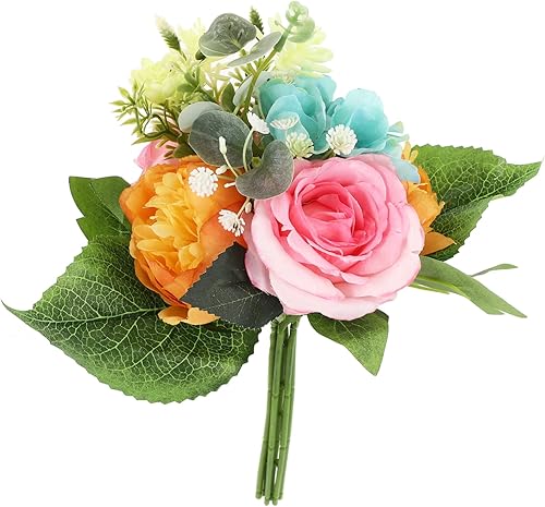 Abaodam 1 pieza de peonía artificial para decoración de boda, decoración del hogar, ramo de flores, flores silvestres, jarrón de seda floral para