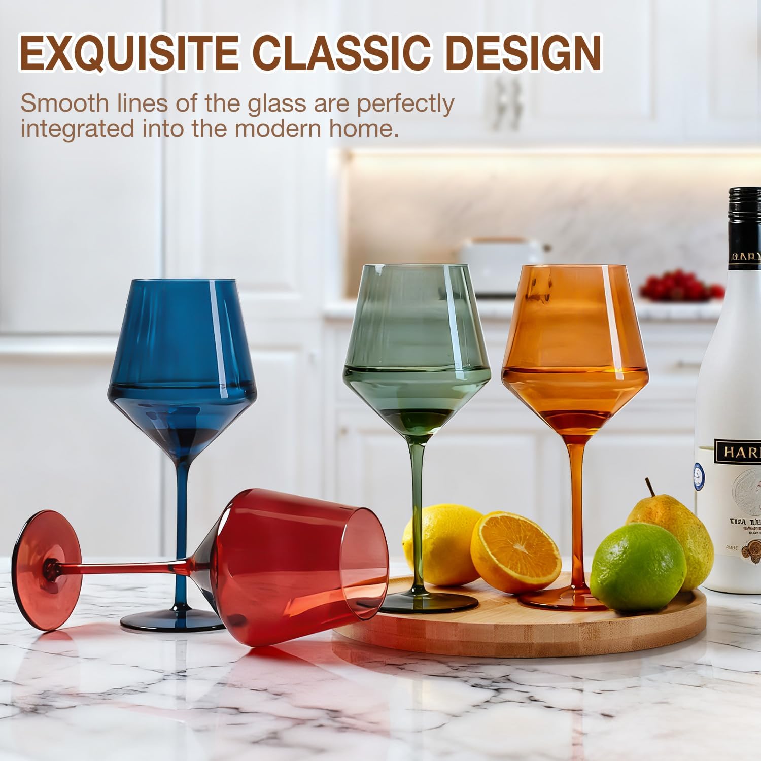 Colored Wine Glasses Set of 6-18oz, Crystal Hand Blown Colorful Wine Glasses with Long Stem,Gift for Entertaining, Party, Ideal for Birthday, Christmas - Image 8