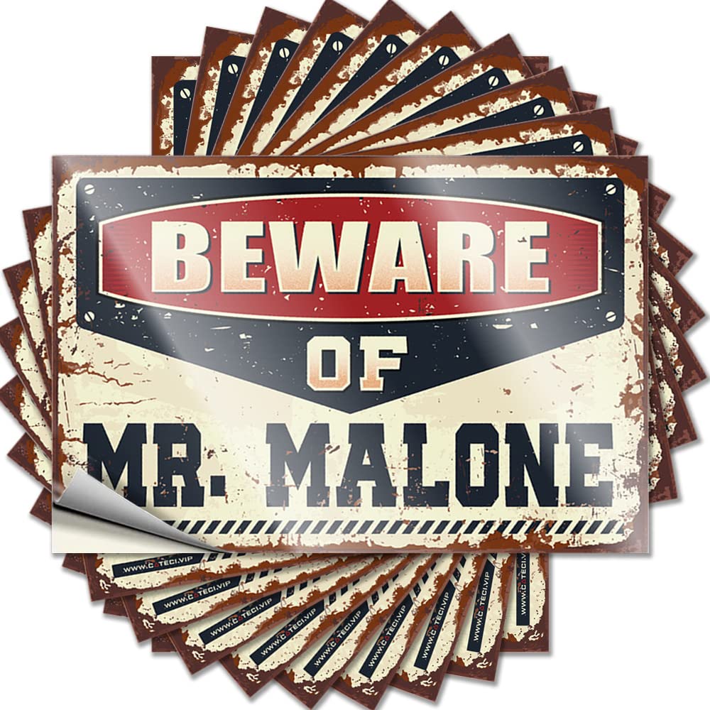 Decal Fall Front Porch Decor Vinyl Sticker | Beware of Mr. Malone Western for Western Use(8X12CM)