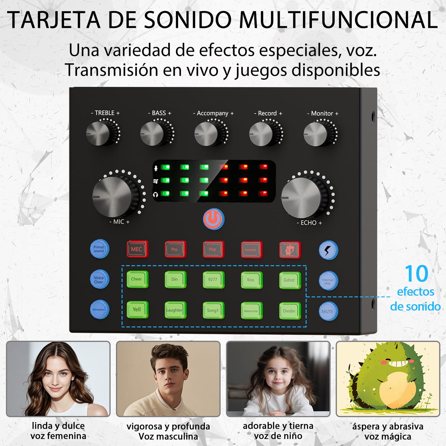 Paquete de equipo para podcast, cambiador de voz y micrófono de condensador, set de micrófonos para podcast para gamers, podcasting, grabación, canto y streaming