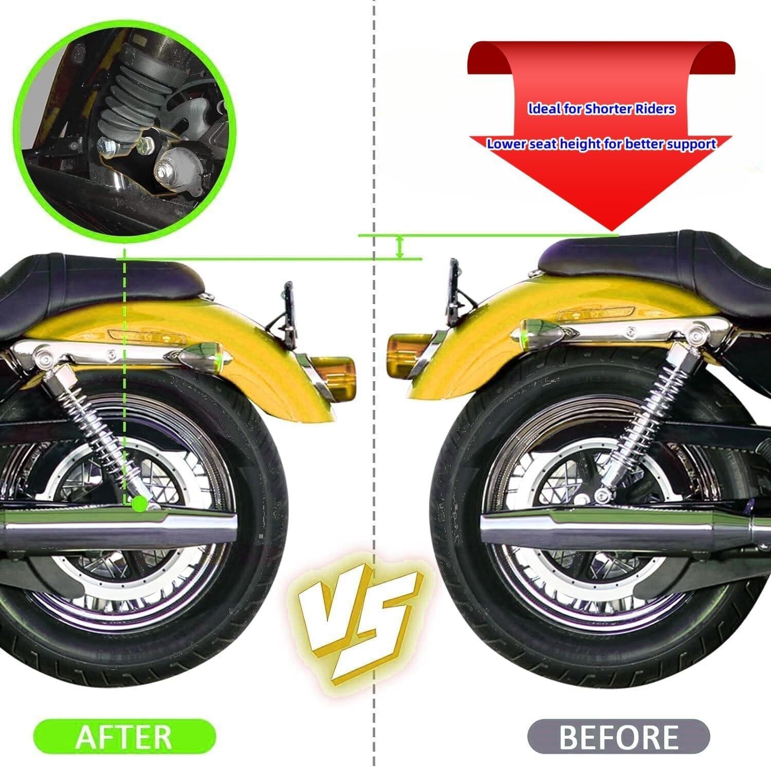 2'' Lowering Kit for 2002-2025 Harley Road glide/Street glide/Road king/Electra glide/CVO limited/Ultra classic Touring Models (2'' Inch Lowering Kit-Black)