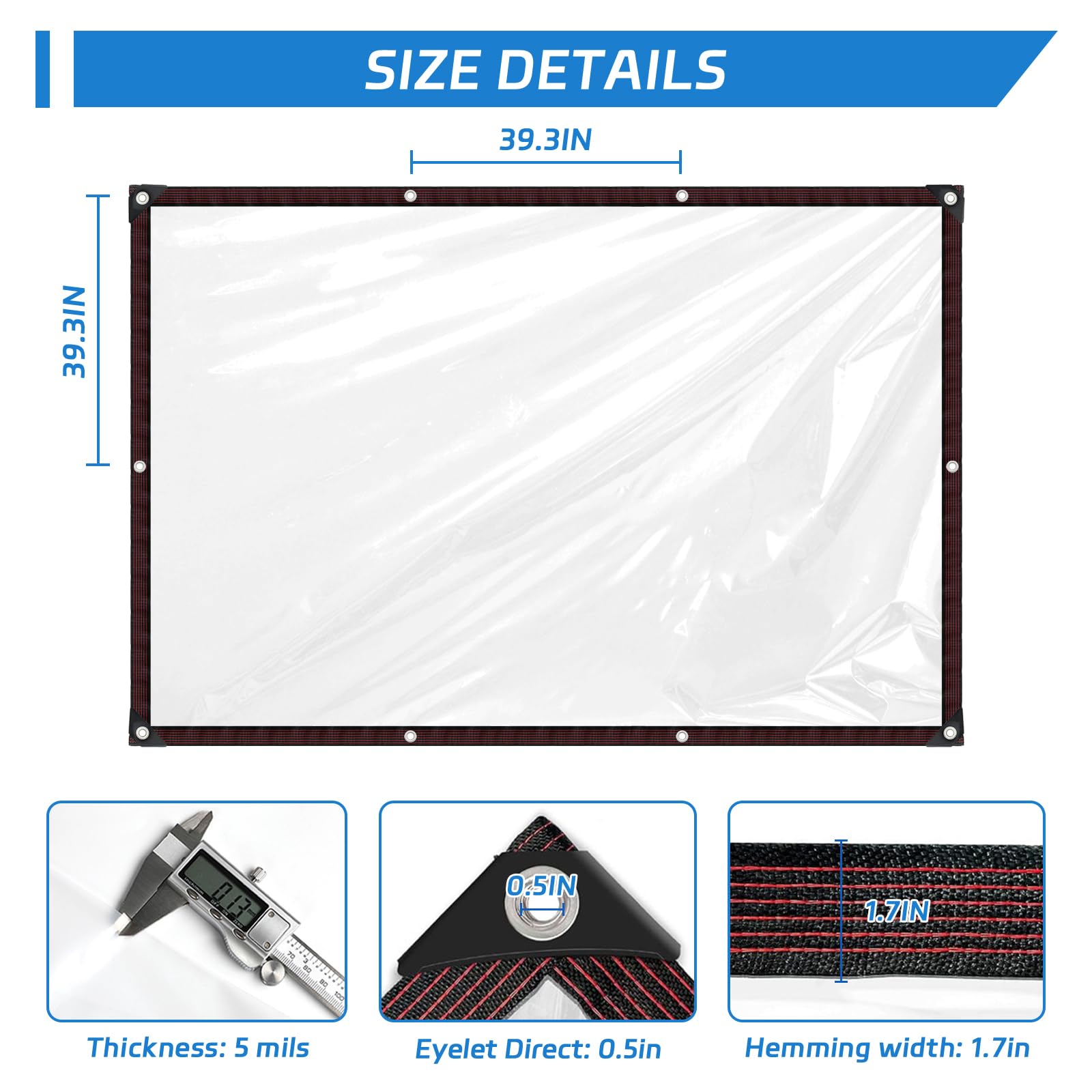 Amazon.com: Clear Tarps 6x6ft, Waterproof Tarp Transparent with