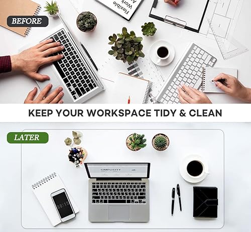 Miniatura 4 de Tapete transparente para escritorio de 14 x 24 pulgadas, tapete de escritorio de PVC transparente para escritorio, pequeño tapete de plástico