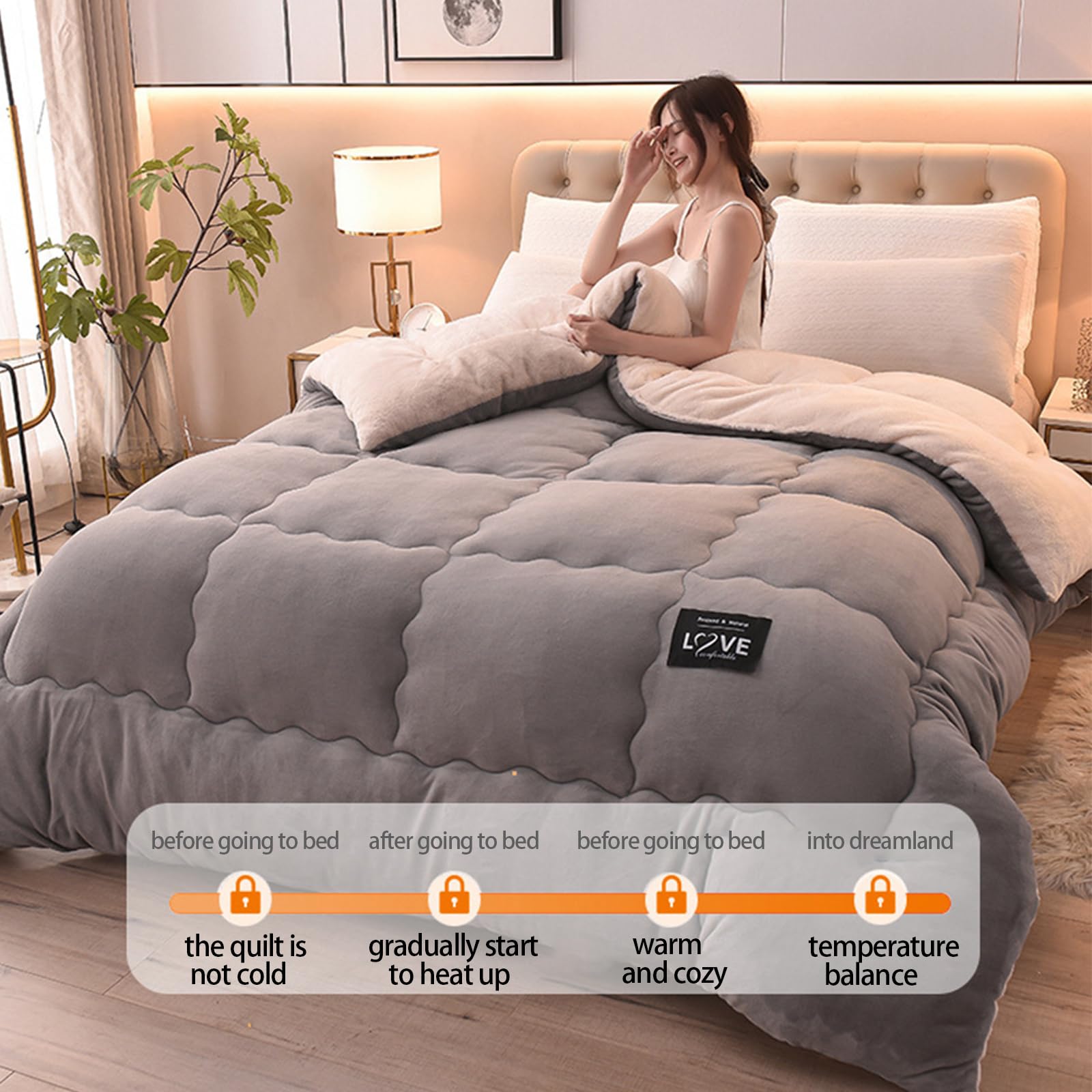 Amazon.com: EESCZVGBDX Winter Quilt, Thicken Warm Lamb Cashmere