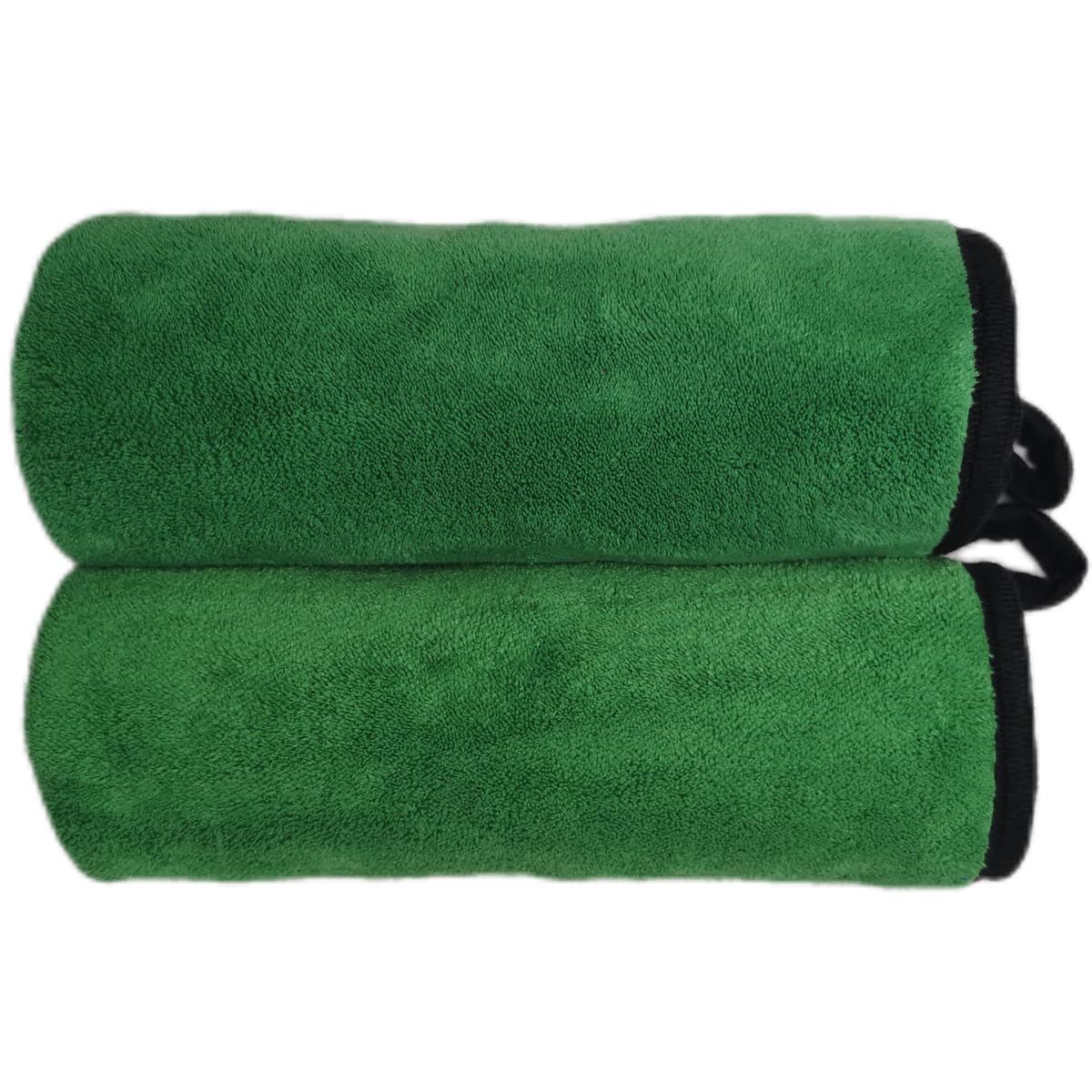 SOFTBATFY Paño de Limpieza de Microfibra Ultra Suave, Grande, Grueso y de Secado rápido para Coche, 800 g/m², paño de Encerado para Pulido de automóviles (Gris y Verde)