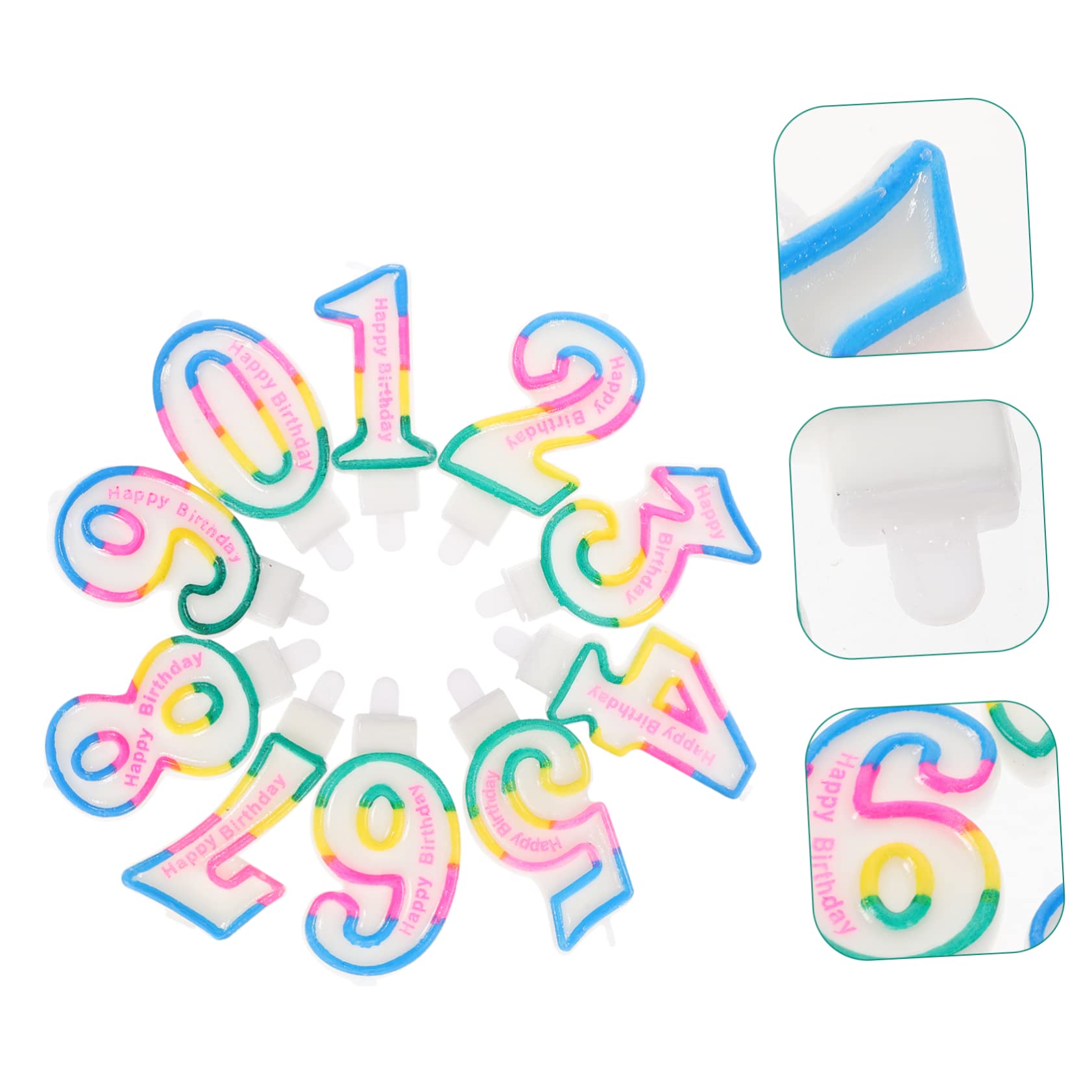 Alipis 2 Series Velas De Números Cumpleaños De Velas Decorativas Seguras Y Duraderas para Tartas para Fiestas Bodas Y Celebraciones 10 Piezas*2