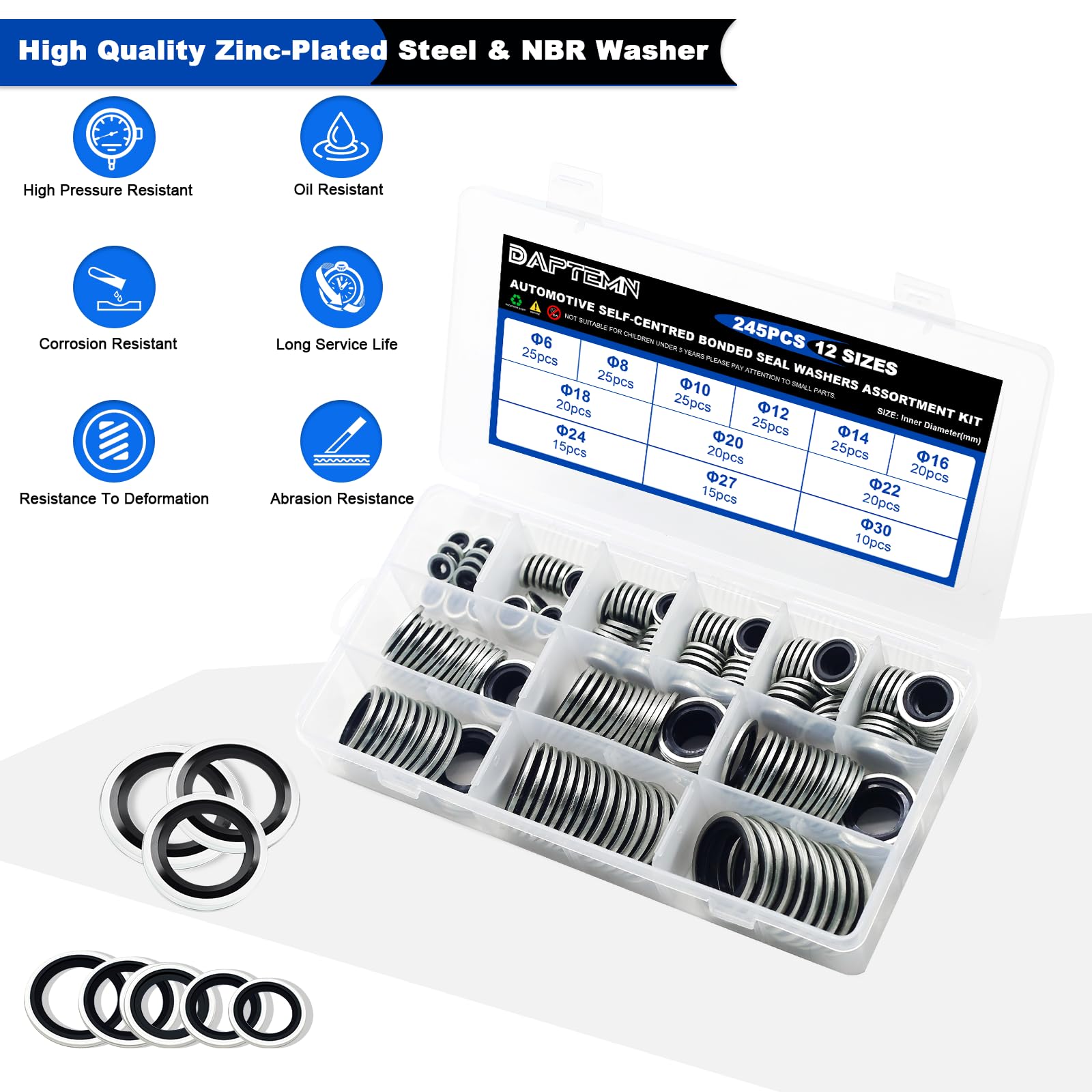 245 Metric Washer Kit - Seal & Prevent Leaks -4