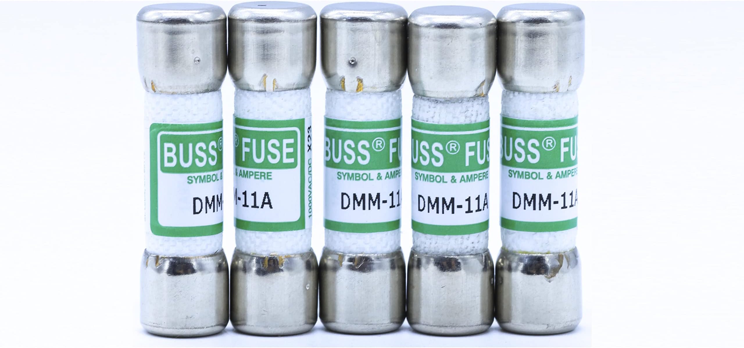 5pcs DMM-11A (DMM11) 1000V Multimeter Fuse Replace Acting Fuse (Fluke) 10x38mm (3/8inch x 1-1/2inch), Green