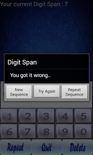 Digit Span – vue 5