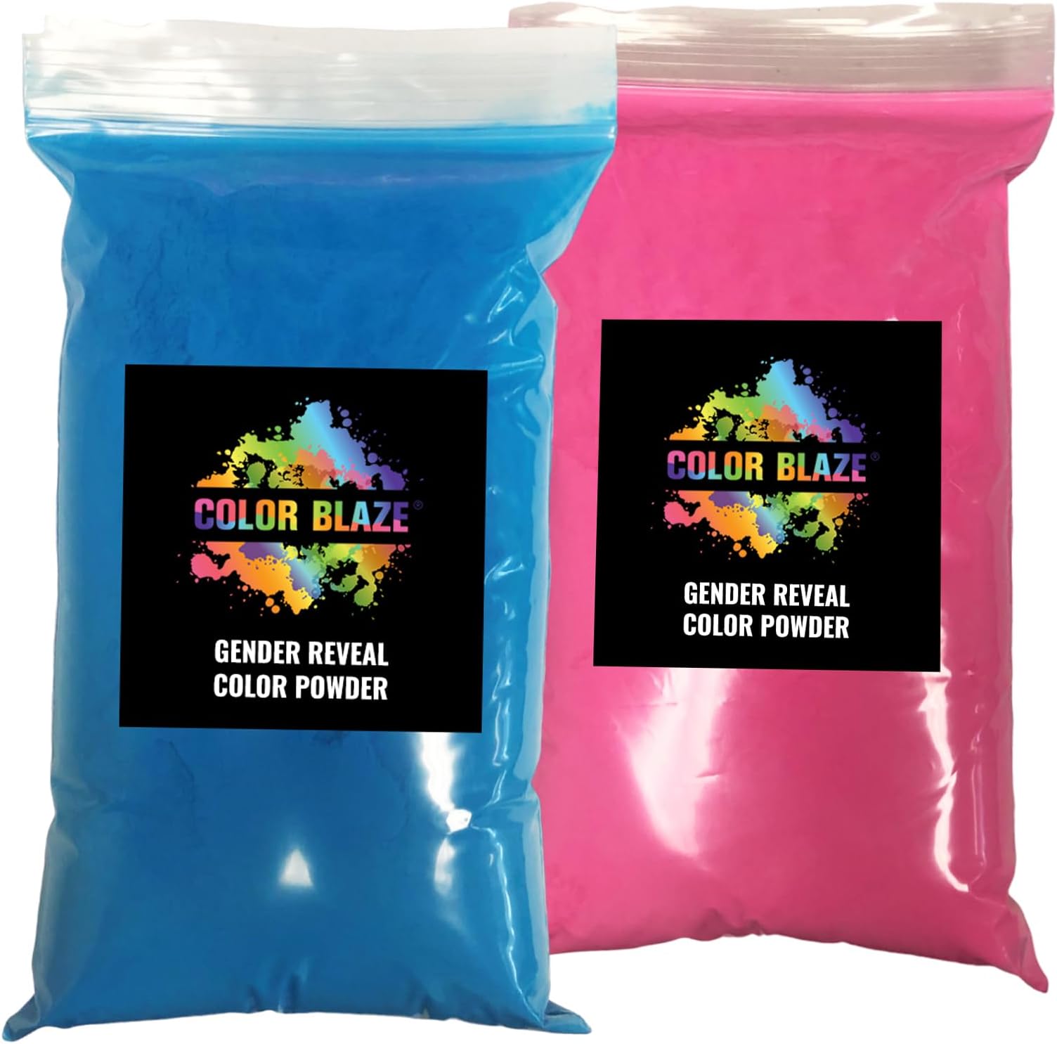 Baby Gender Reveal Powder - 1lb Blue & 1lb Pink Colored Power for Boy or Girl - For Car & Motorcycle Burnout, Color Toss, Photoshoot, and Festival - Pack of 2 Bags with 1 pound - Blue/Pink