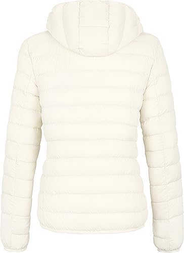 Vista 3 de Wantdo - Chaqueta corta de plumón, ultra ligera, con capucha, empacable, para mujer