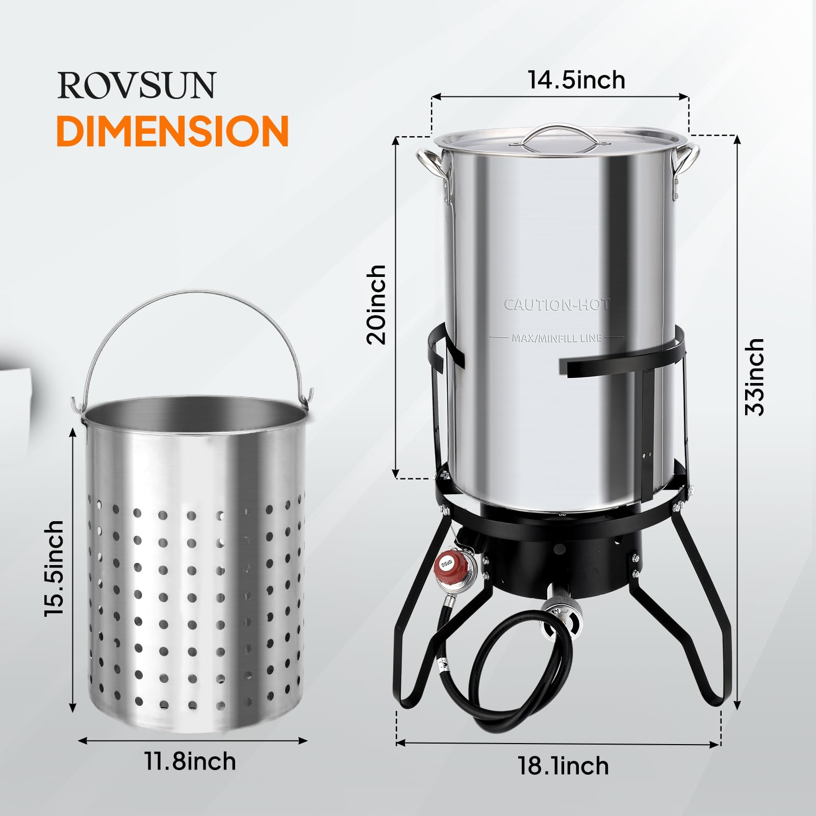 Amazon.com: ROVSUN 50QT Turkey Fryer with Stainless Steel Boiler