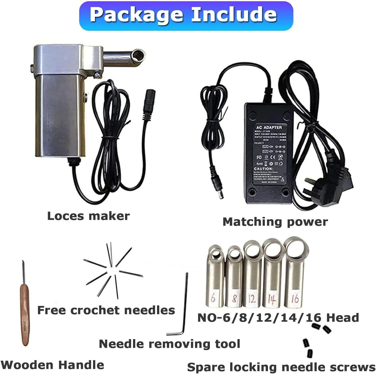 EPANO LXXW Máquina de rastas Máquina eléctrica for rastas, máquina for Hacer Trenzas de Ganchillo con rastas de Mano con 20 Agujas de Ganchillo automáticas para Trenzas Sintéticas/Reparadoras