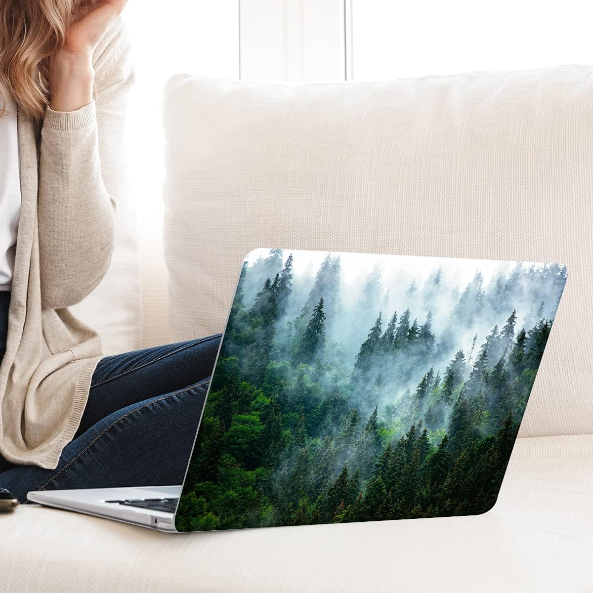 🔥 Flash Sale May Chen for MacBook Air 13 inch Case 2020 2019 2018 Release A2337 M1 A1932 A2179, Frosted Rubberized Matte Hard Shell & Cover Keyboard Cover for MacBook Air 13 Retina Display and Touch ID, Forest