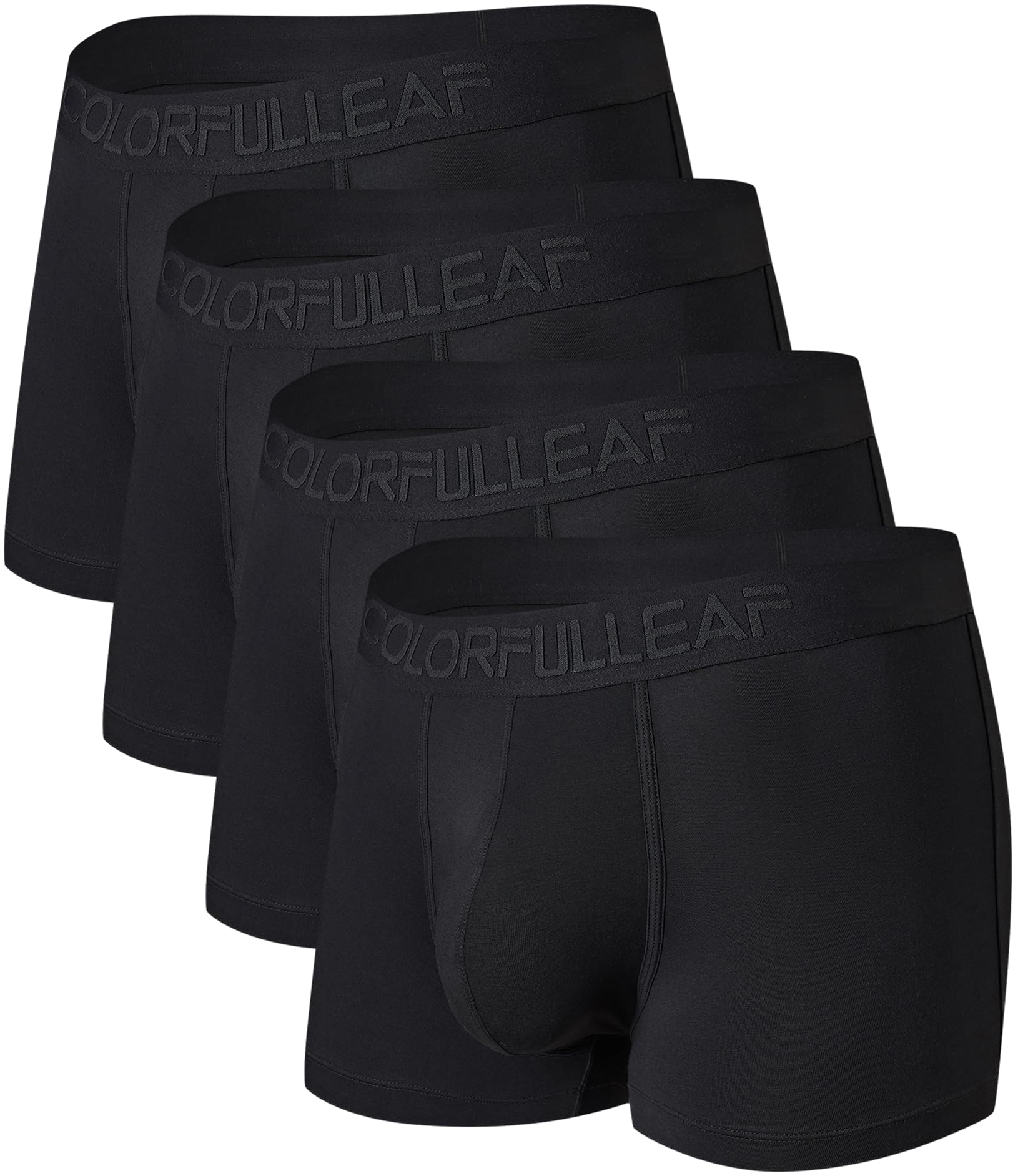 COLORFULLEAF Herren Boxershorts Aus Bambus-Viskose – Super Weich & Atmungsaktiv, 4er Pack – Kurzes Bein, 3D Contour Pouch