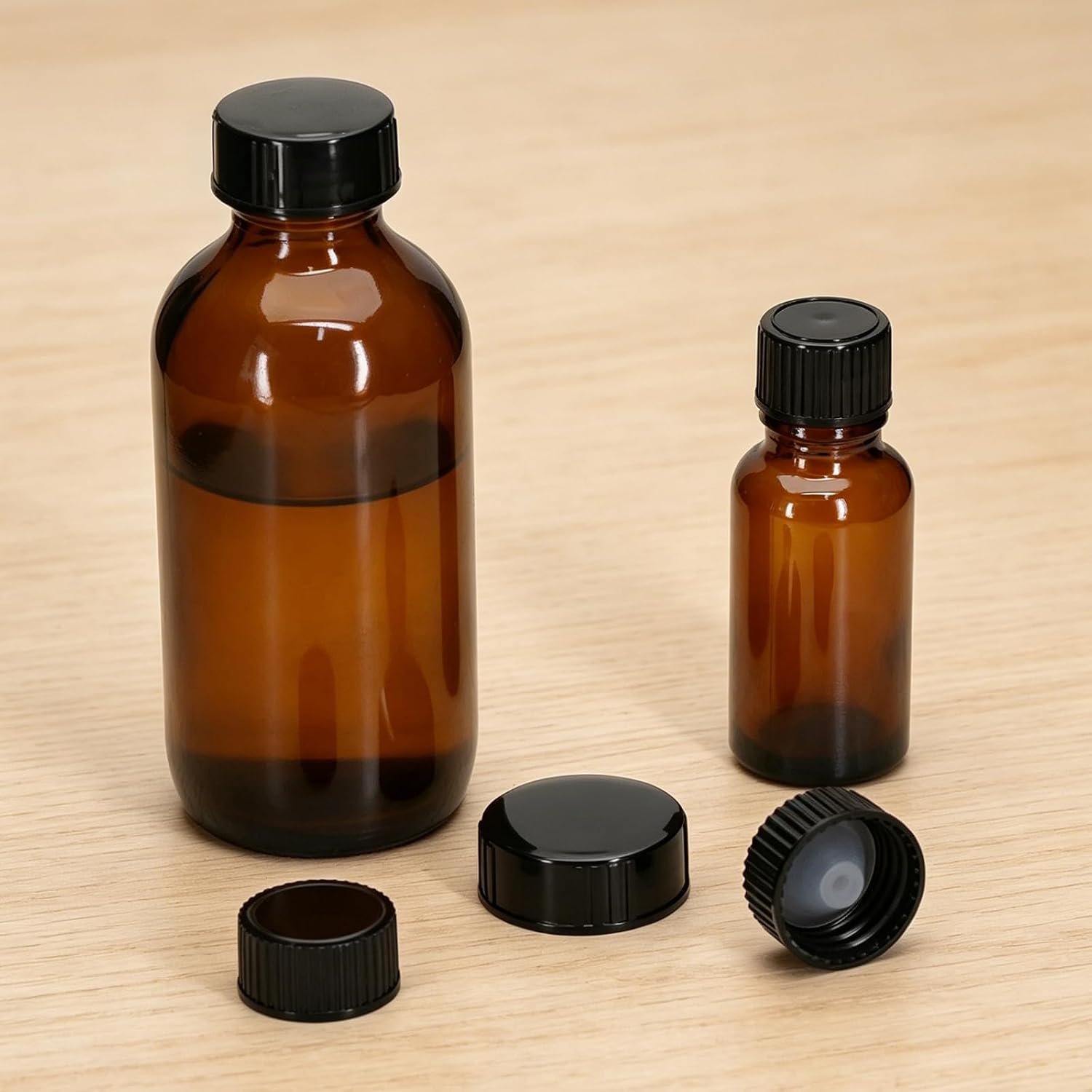 10Pcs 18/20/22/26/28mm Phenolic Resin Cover Black Resin Bottle Caps Poly Seal Screw Caps Bottle Jug Storage Cap Lids Replacement Caps for Daily Food Cosmetics Bottles