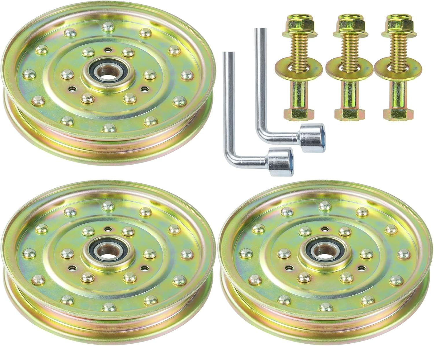 3 Pack 1-633109 Pulley Replaces eXmark 1-633109, 126-7685, 116-4667, Toro 132-9424, 1 633109, 116-4667, Husqvarna 539102610 for eXmark Lazer Z 48, 52, 60 inch, Toro Z Master 60 inch Decks