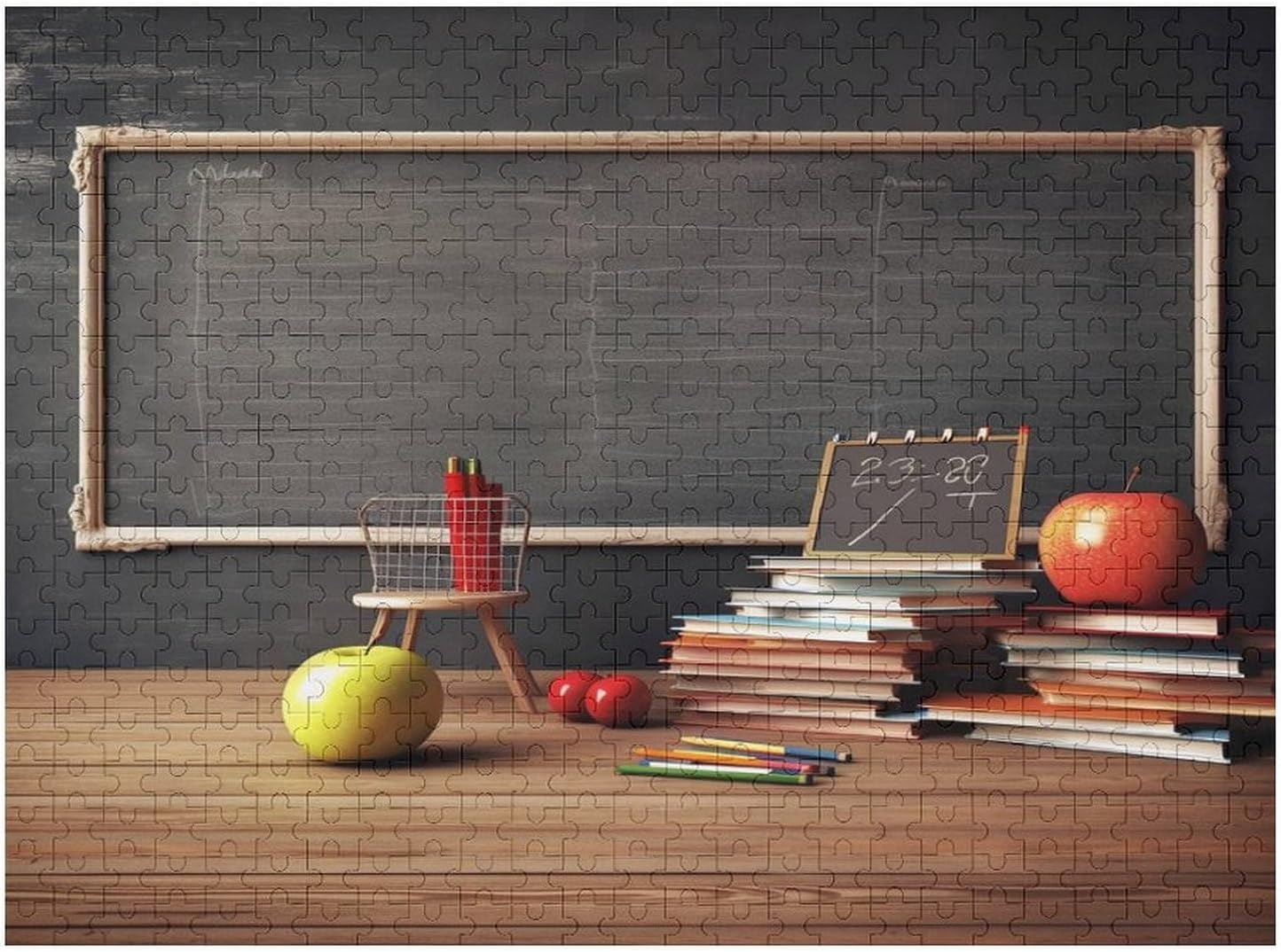 Wooden Puzzle for Adults, Suitable for Home Use, Teacher Classroom Chalkboard Printed, Perfect Match