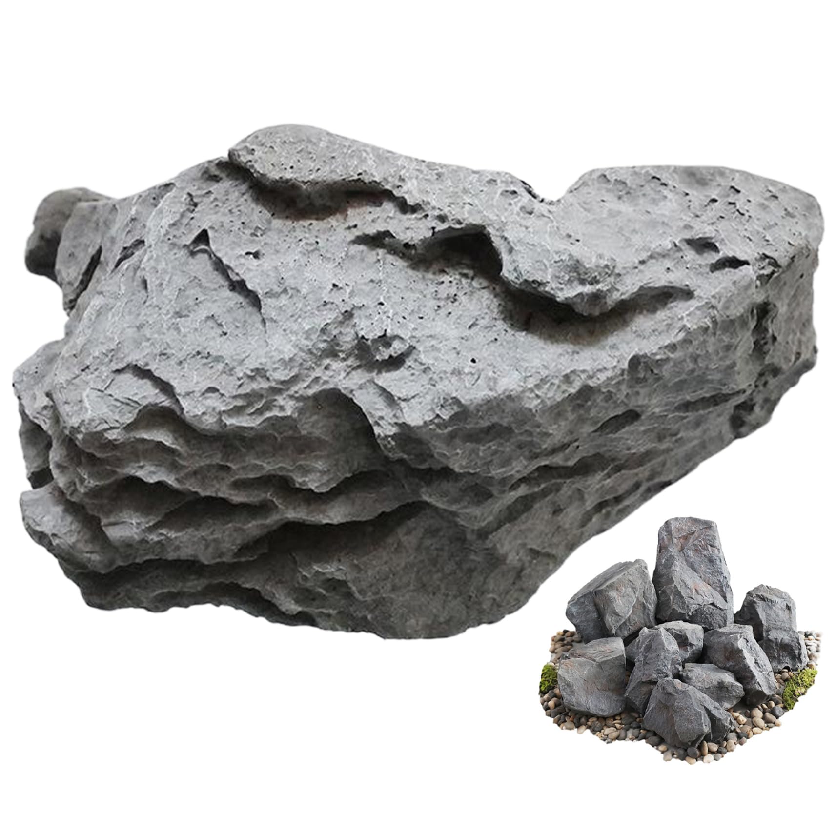 Felsen, realistische Landschaftsfelsenabdeckung, PU-Schaum, künstliche Felsen für die Landschaftsgestaltung, zum Aufhängen, dekorativ, mit Seil für Hof, Garten, Fotografie-Requisiten, Outdo