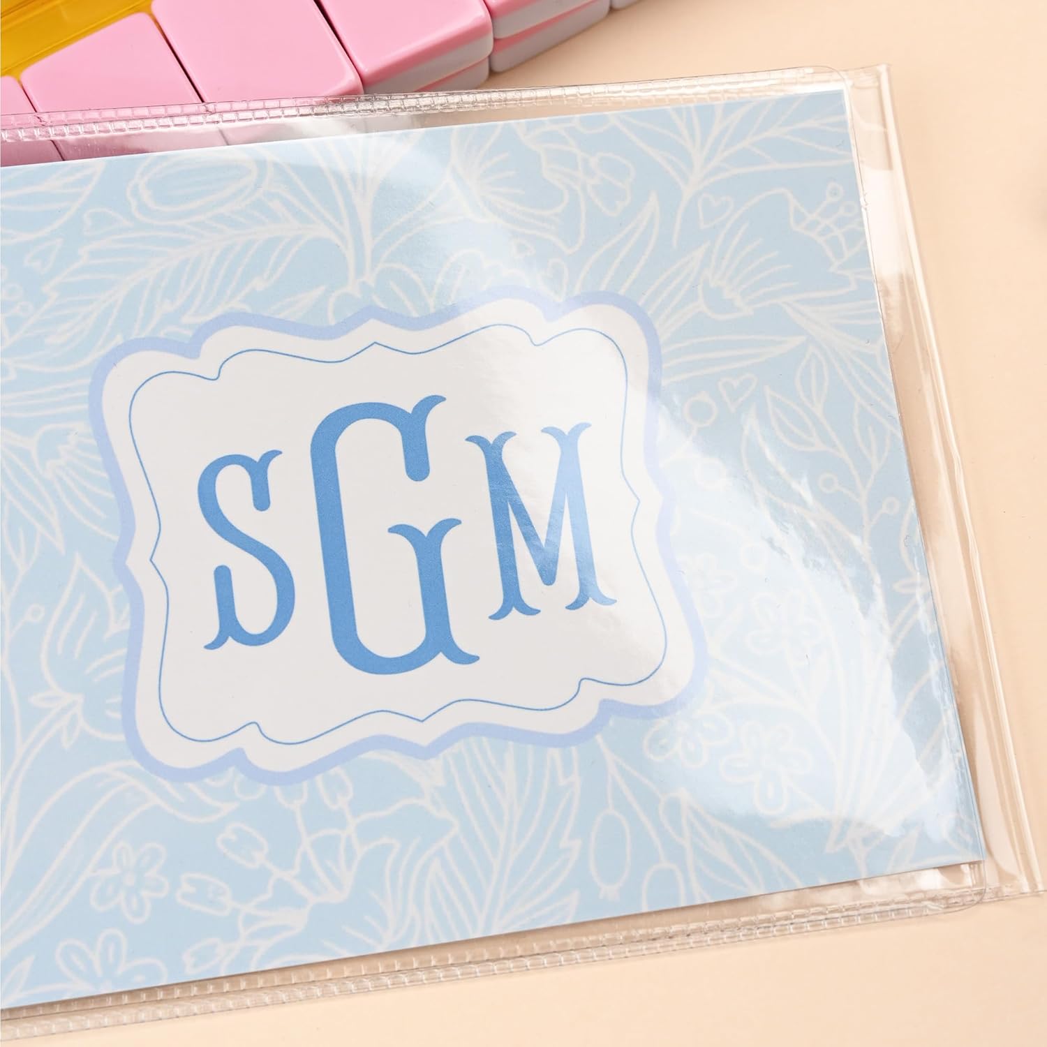 Personalized Mahjong Card Cover Sticker Set with Name, Custom 2026 Mah Jongg Cards Holder, Mahjongg Accessories Gifts for Mahjong Lovers, Fit Large Print Size(6.3" × 5.2")