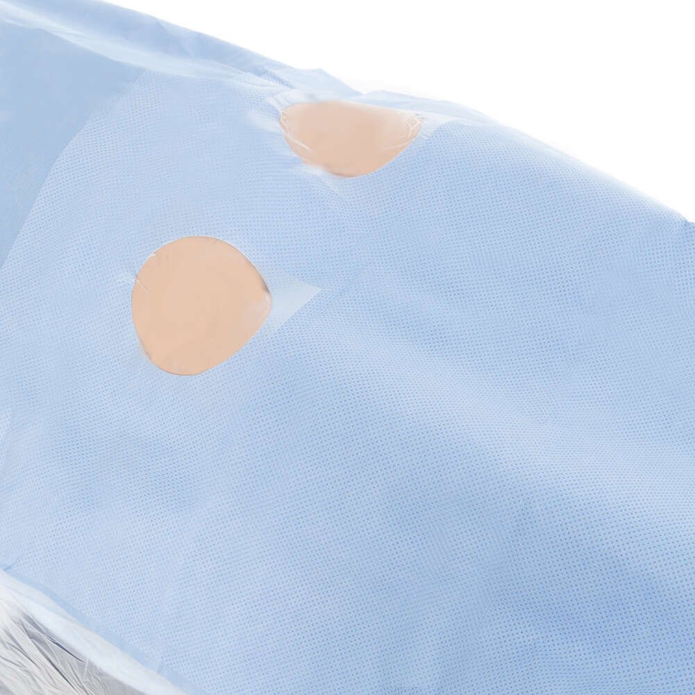 Halyard 89706 Femoral Angiography Drape with Windows, Sterile, 87" Width, 124" Length (Pack of 18)