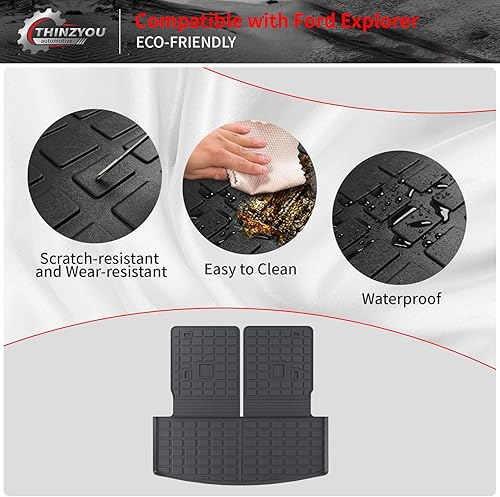 Miniatura 4 de alfombra de carga para maletero, protector de cubierta de asiento trasero de elastómero termoplástico (alfombra de maletero + alfombra de respaldo)