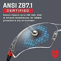 Vista 5 de NoCry Gafas de seguridad transparentes para hombres y mujeres con lentes envolventes antivaho y resistentes a los arañazos, patillas ajustables