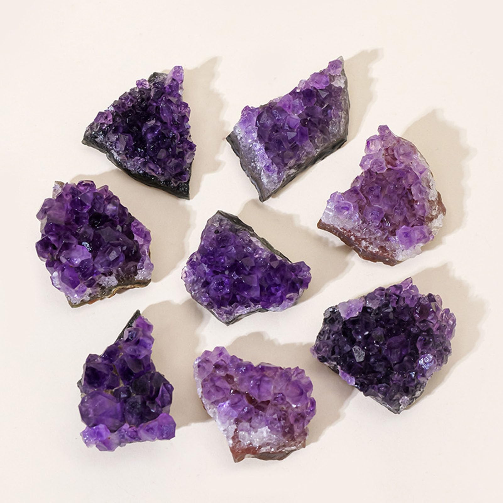 Geodas de Amatista Naturales, Cristales morados crudos, Cristales curativos de Cuarzo para Adultos, decoración de Piedra de geoda Real, geoda de Roca de Cristal Amythestyst,100G