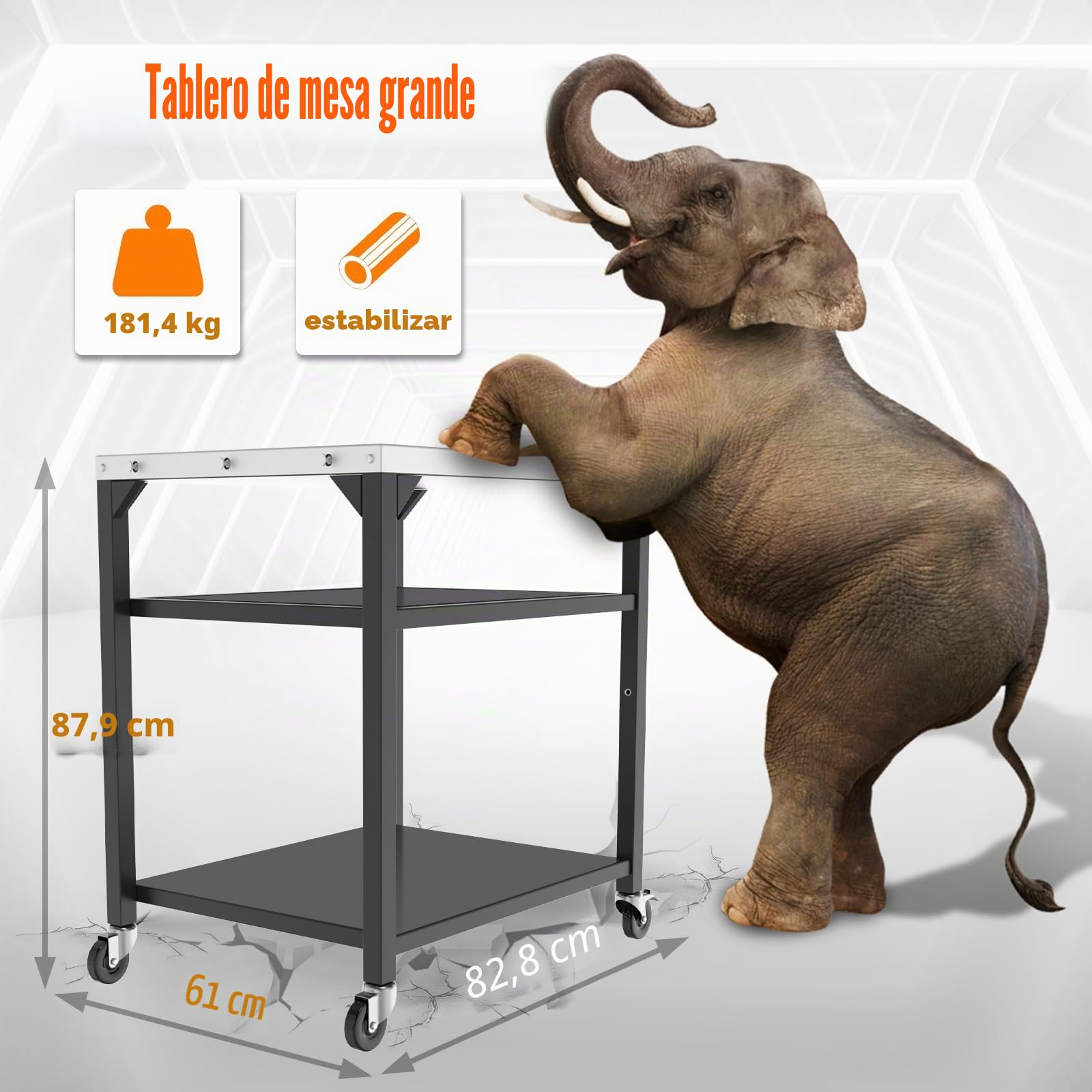 GFTIME Carro de mesa para horno de pizza, para Ooni, Ninja Woodfire, Blackstone Griddle, Weber Q, carrito grande de isla de cocina multiusos, soporte para barbacoa al aire libre, mesa de barbacoa de