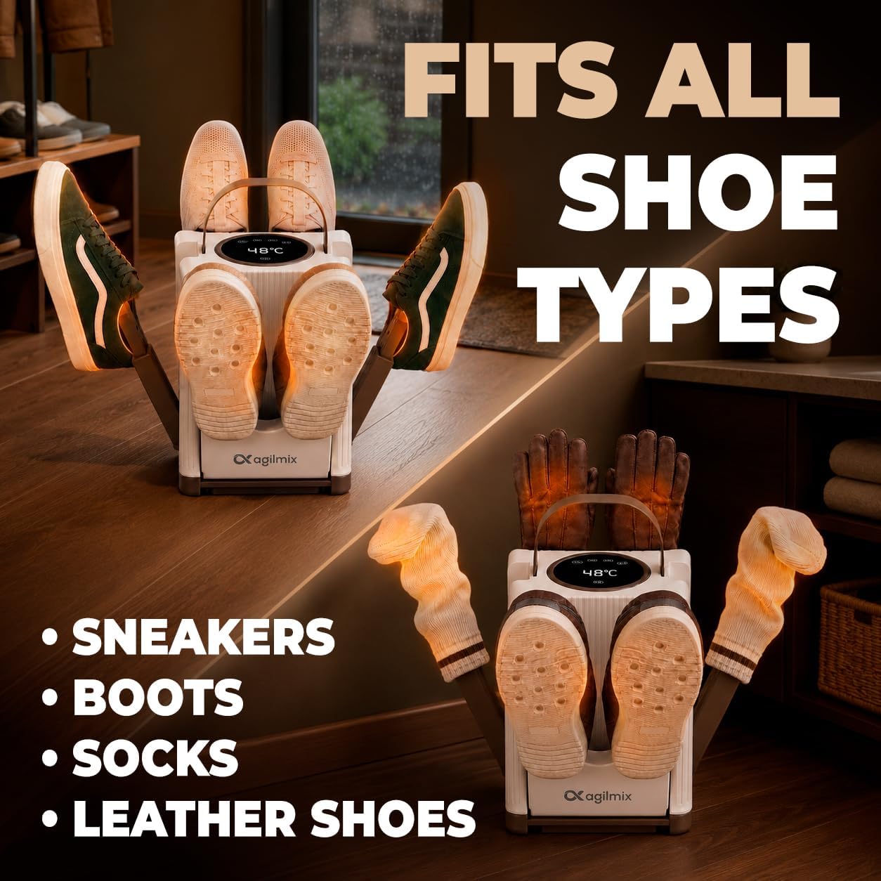 6-Arms Boot Dryer, Shoe Dryer with 3-Pairs Capacity at Once