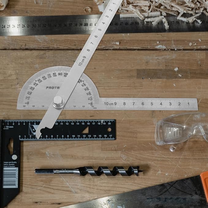 Transportador de ángulos para carpintería y construcción miniatura 2