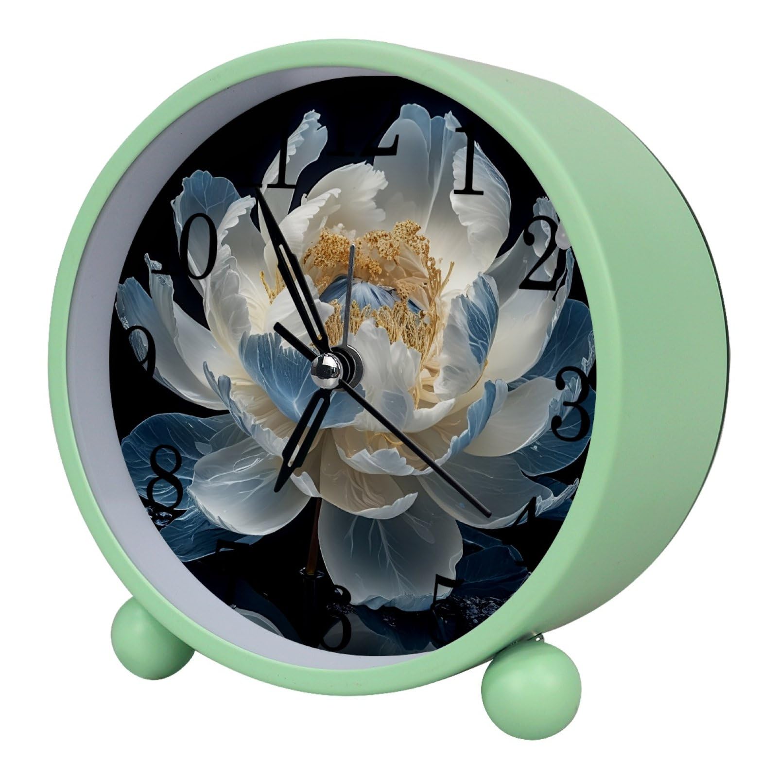 etoenbrc Watercolor Butterfly Silent Analog Alarm Clock Small Battery Operated Clock Slient Plastic Table Clock for Living Room Bedroom Color415
