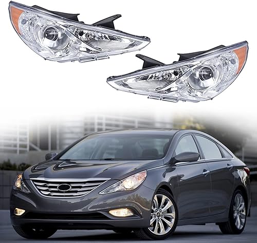 Miniatura 1 de GXYWADY Reemplazo del conjunto de faros delanteros del lado del conductor del pasajero para Sonata 2011 2012 2013 2014 par de faros delanteros