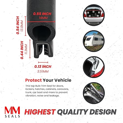 Miniatura 3 de Sello vertical para moldura de bombilla, diámetro de la bombilla de 0.55 pulgadas (0.551 in), se adapta a 0.039 a 0.14 pulgadas de grosor de borde