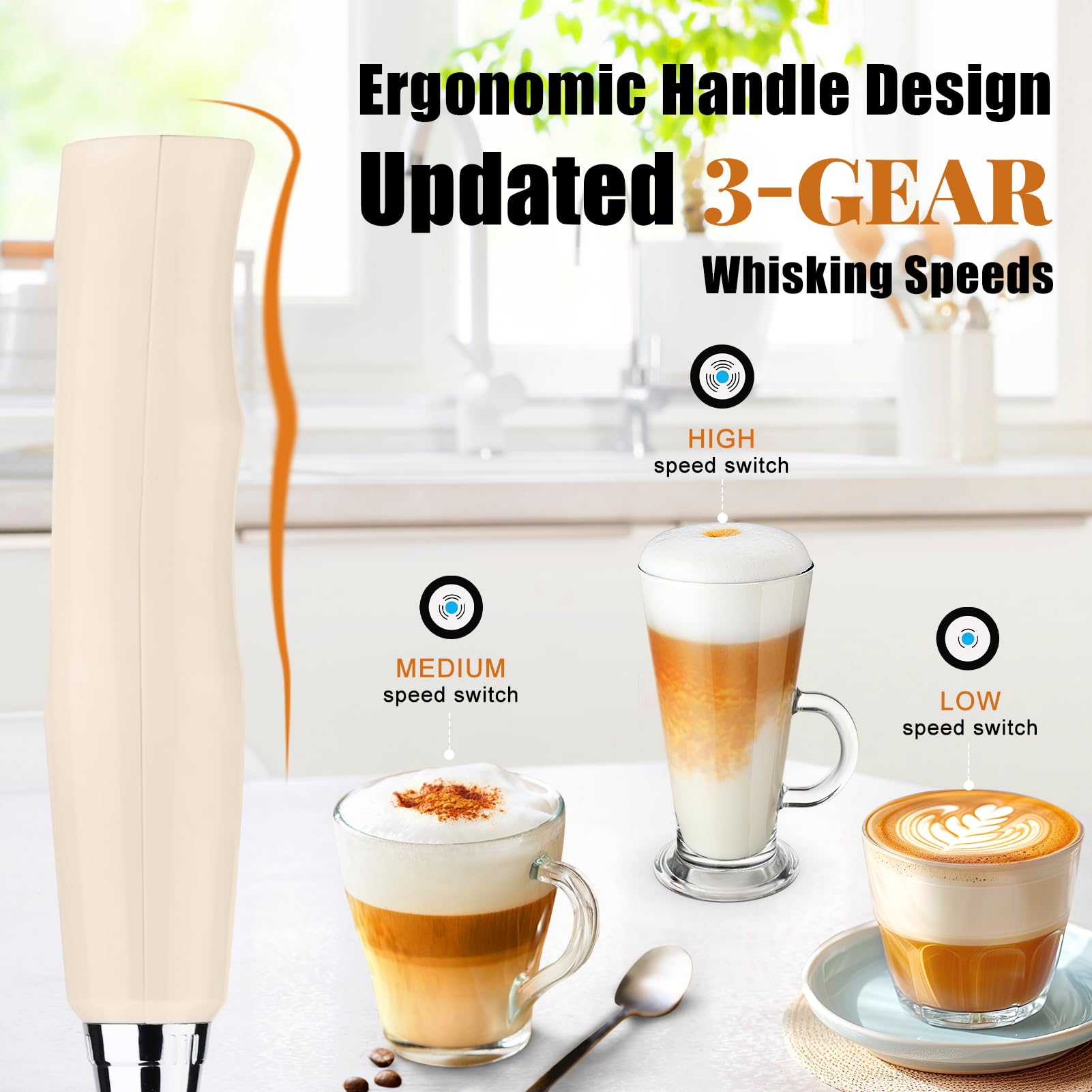 Rechargeable Milk Frother - Coffee & Latte Maker -3 Rechargeable Milk Frother - Coffee & Latte Maker -3