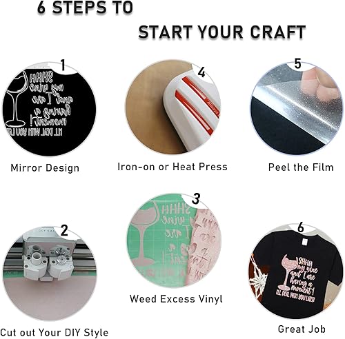 Miniatura 5 de Rollo de vinilo de transferencia de calor HTV con purpurina rosa arcoíris, vinilo para planchar con purpurina para Cricut y Silhouette Cameo, vinilo