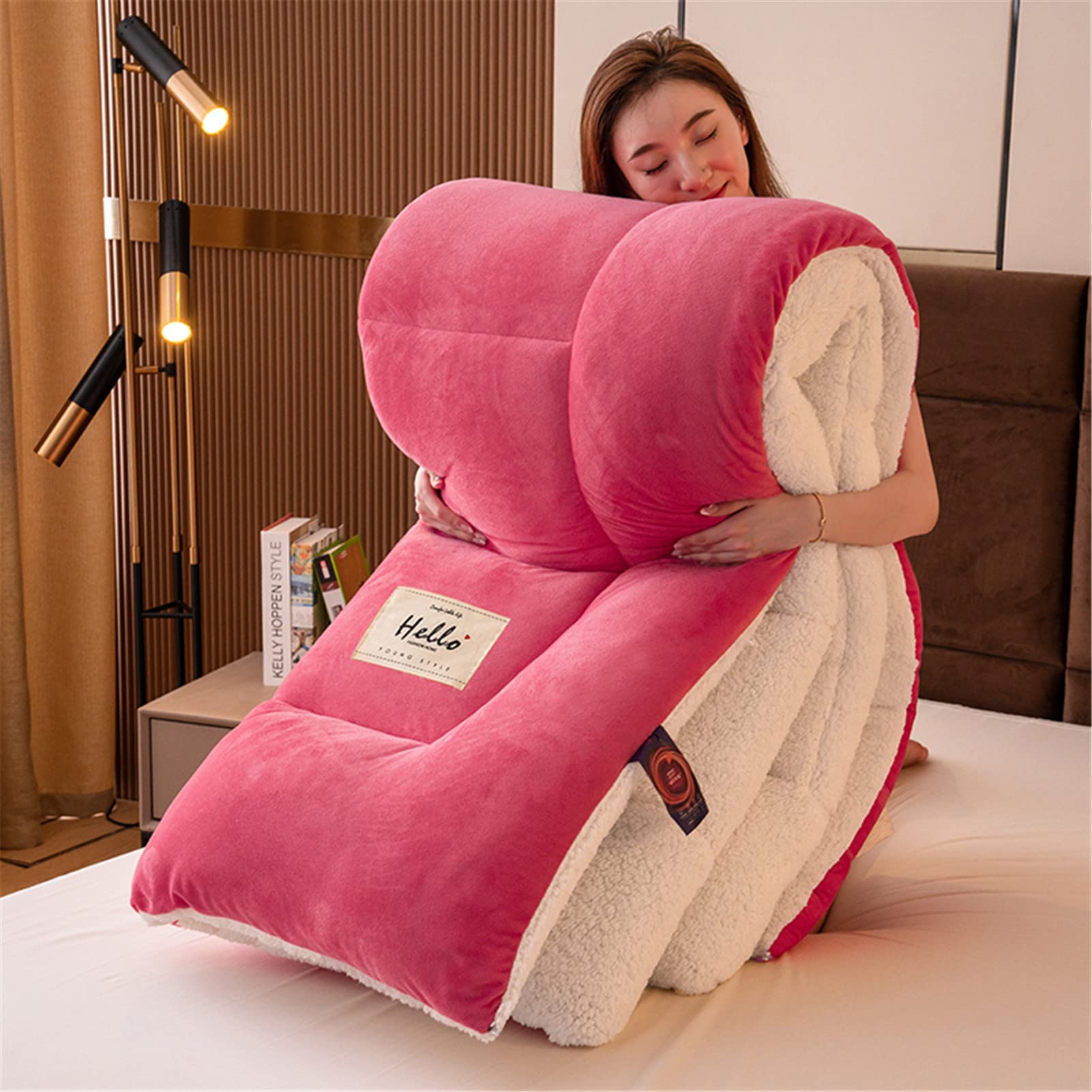Trapunta Invernale Matrimoniale 150x200 Cm – Velluto Di Latte E Similpelle Di Agnello, Imbottitura In Microfibra, 2,5 Kg, Rosa