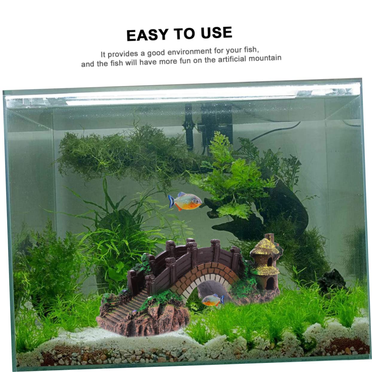 POPETPOP 2 Piezas De Acuario Puente Decoración Mascota Dragón Piedra Acuario Rocas Aire Piedra Acuario Kit Tanque Adorno Calentador Reptil Lámpara De Calor Más Cúpula Pecera Acuario